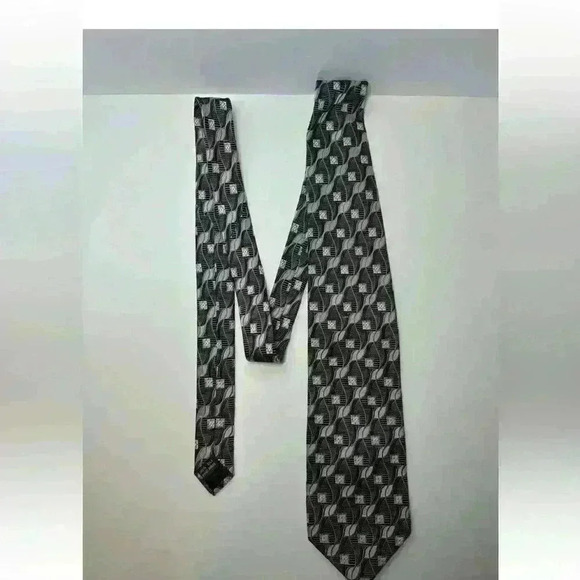 Insignia By Martin Wong Black/Tan/Blue Tie - Picture 3 of 5